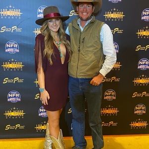 Burgundy dress w/ Plunge Neckline & Fringe Sleeves